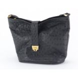 Corbeau black ostrich leather tote bag, 36cm wide :For Further Condition Reports Please Visit Our