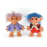 Two large 1960's Dam Things Trolls including an Iggynormous, each approximately 30cm high :For