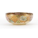 Japanese Satsuma pottery bowl, hand painted with One Thousand Flowers, painted marks to the base,