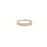 9ct gold diamond half eternity ring, size Q, 1.6g :For Further Condition Reports Please Visit Our