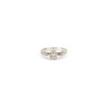 9ct white gold diamond solitaire ring size I, 1.6g :For Further Condition Reports Please Visit Our