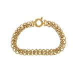 9ct gold rose gold stylish link bracelet, 19cm long, 8.8g :For Further Condition Reports Please