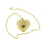 Large 9ct gold locket on a 9ct gold necklace, 70cm long, 7.5g :For Further Condition Reports
