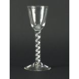 Antique wine glass with air twist stem, 15.5cm high :For Further Condition Reports Please Visit