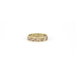 9ct gold pink and clear stone eternity ring, size M, 2.2g :For Further Condition Reports Please