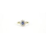 9ct gold sapphire and diamond ring, size O, 2.0g :For Further Condition Reports Please Visit Our