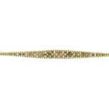 9ct three tone gold weave link bracelet, 20cm long, 5.6g :For Further Condition Reports Please Visit