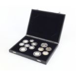 2009 United Kingdom silver proof coin set including a Kew Garden fifty pence piece, with certificate