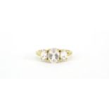 9ct gold pink stone ring, size U, 3.2g :For Further Condition Reports Please Visit Our Website.