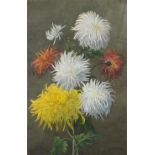 Still life flowers, gouache and watercolour, bearing a signature G Clausen and embossed stamp,