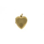 9ct gold love heart locket, 2.2cm high, 3.8g :For Further Condition Reports Please Visit Our