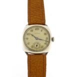 Vintage silver Vertex trench style wristwatch, the case numbered 626866, dated Birmingham 1934, 3.