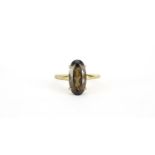 9ct gold smoky quartz ring, size U, 2.7g :For Further Condition Reports Please Visit Our Website.