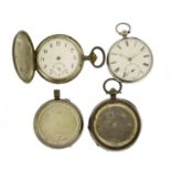 Two silver full hunter pocket watches and two cases, one by Thomas Giffin with fusee movement :For
