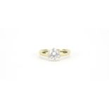 14ct gold cubic zirconia solitaire ring, size N, 2.6g :For Further Condition Reports Please Visit
