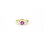 18ct gold ruby and diamond ring, size L, 2.0g :For Further Condition Reports Please Visit Our