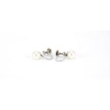 Pair of 9ct white gold Ciro pearl earrings, 2.0g :For Further Condition Reports Please Visit Our