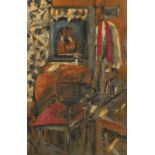 After Henri Matisse - Interior scene, oil on canvas, framed, 60cm x 39cm :For Further Condition