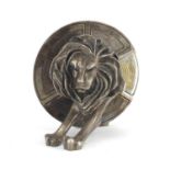 Silver plated bronze Cannes lion award probably by Arthus Bertrand of Paris, reputedly given as an