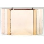 Art Deco peach glass wall mirror, 81cm x 51cm :For Further Condition Reports Please Visit Our