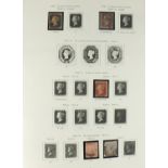 Victorian and later British stamps including a penny black with clear margins :For Further Condition
