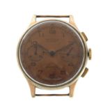 Vintage gilt metal Orator chronograph wristwatch, 3.5cm in diameter :For Further Condition Reports