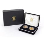 The Douro sovereign set comprising 1871 shield back and 1872 housed in a fitted case, with box and