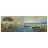 Continental coastal scenes, pair of oils, each bearing a signature L Boffi, framed, 47cm x 32cm :For