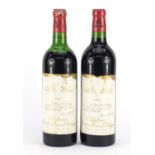 Two bottles of 1965 Chateau Mouton Braon Philippe Pauillac :For Further Condition Reports Please