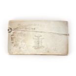 Victorian rectangular silver card case, Birmingham 1897, 8.2cm in length, 53.8g :For Further