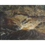 Maurice Codner - Horseshoe Falls, River Dart, Dartmoor Devon, oil on canvas board, inscriptions