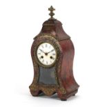 19th century French boulle clock with enamel dial and Roman numerals, the movement numbered 48