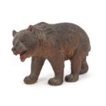 Black Forest carved wood bear, 21cm in length :For Further Condition Reports Please Visit Our