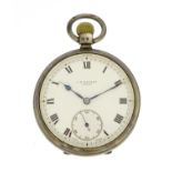 Gentleman's silver J W Benson open face pocket watch, the case numbered 2845 London 1933, 5cm in