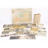 World War I Ruhleben internment camp ephemera including hand painted map and black and white
