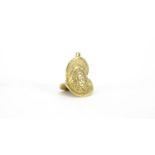 9ct gold gladiators helmet charm 2.5cm high, 6.8g :For Further Condition Reports Please Visit Our