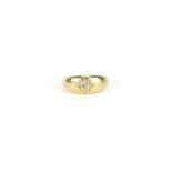 18ct gold diamond Gypsy ring, size F, 2.4g :For Further Condition Reports Please Visit Our