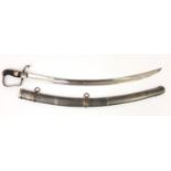 Military interest sabre with scabbard, 98cm in length :For Further Condition Reports Please Visit
