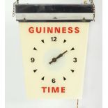 Vintage chrome and glass Guinness Time advertising clock, 44cm high :For Further Condition Reports