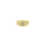18ct gold sapphire and diamond ring, size M, 2.7g :For Further Condition Reports Please Visit Our