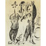 Marc Chagall - The Mountebancs, street musicians, limited edition lithograph printed at the studio