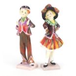 Pair of Royal Doulton figures, Pearly Boy HN1482 and Pearly Girl HN1483, 14cm high :For Further