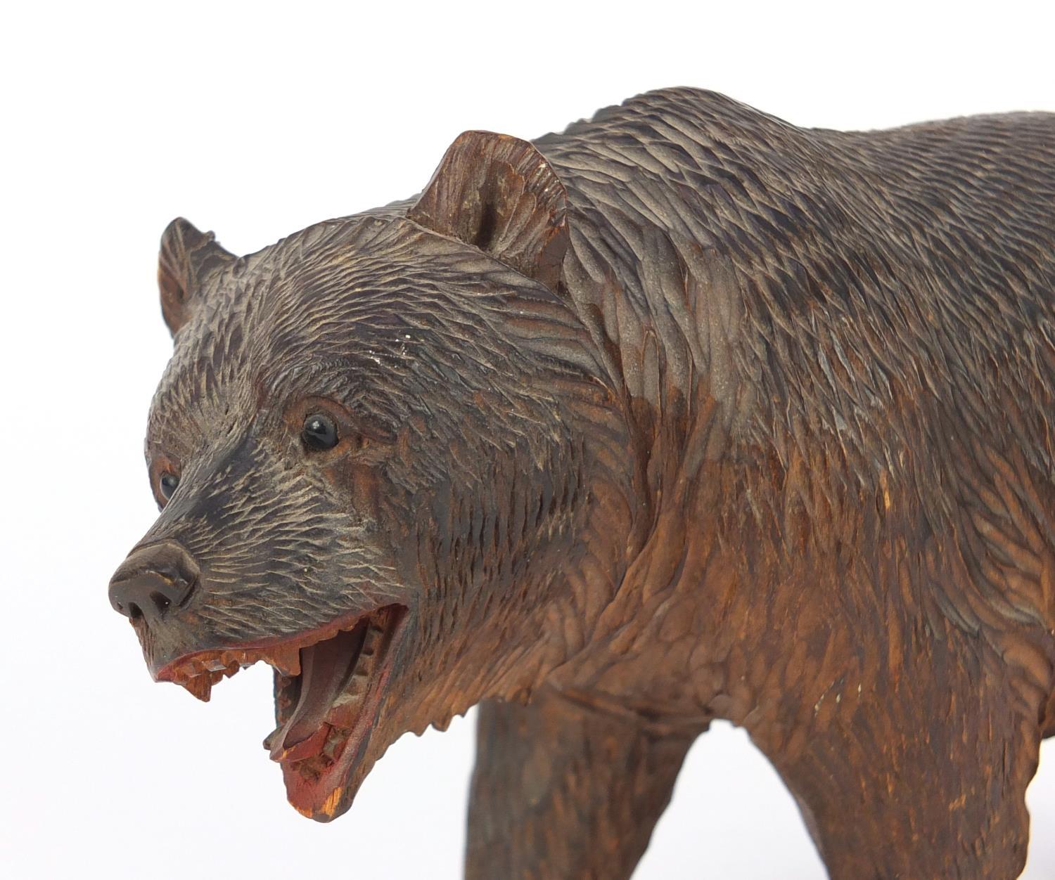 Black Forest carved wood bear, 21cm in length :For Further Condition Reports Please Visit Our - Image 2 of 4