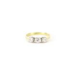 18ct gold diamond three stone ring, size M, 2.3g :For Further Condition Reports Please Visit Our