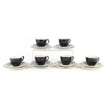 Six Ridgway Homemaker trio's, designed by Enid Seeney, each cup 7cm high :For Further Condition