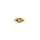 Unmarked gold diamond solitaire ring, size G, 2.7g :For Further Condition Reports Please Visit Our