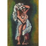 Attributed to Francis Picabia - Nude Cyclops, oil on canvas, inscribed verso, framed, 31.5cm x 20.