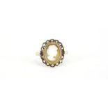 9ct gold cameo maiden head ring, size R, 3.5g :For Further Condition Reports Please Visit Our