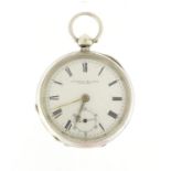 Victorian gentleman's silver J B Dent & Son open face pocket watch with subsidiary dial, the