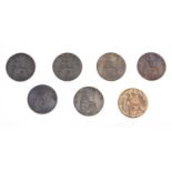 Seven Queen Victoria farthings comprising dates 1895, 1896, 1897, 1898, 1899, 1900 and 1901 :For